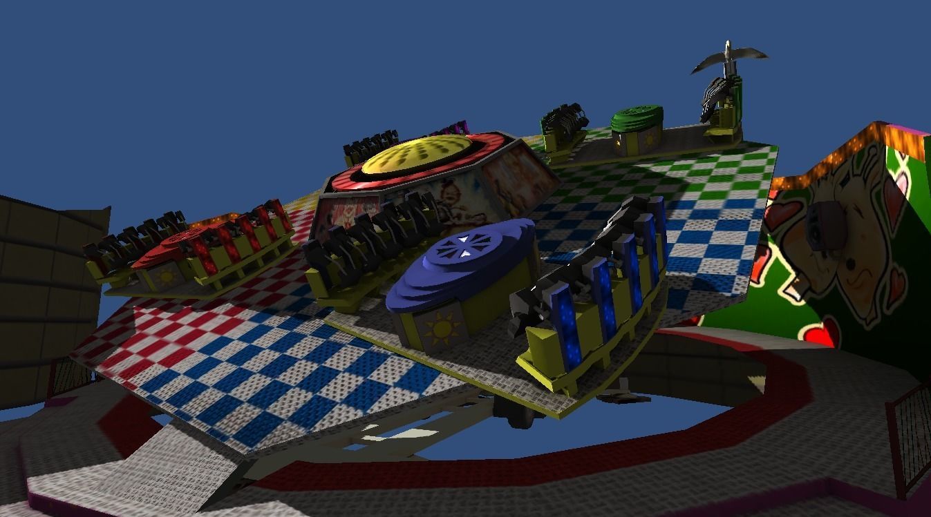 Fairground rides collection Low-poly 3D model_14