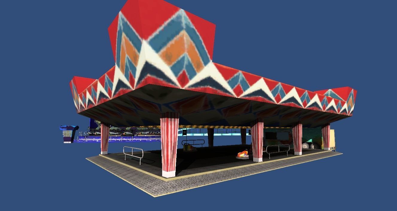 Fairground rides collection Low-poly 3D model_15
