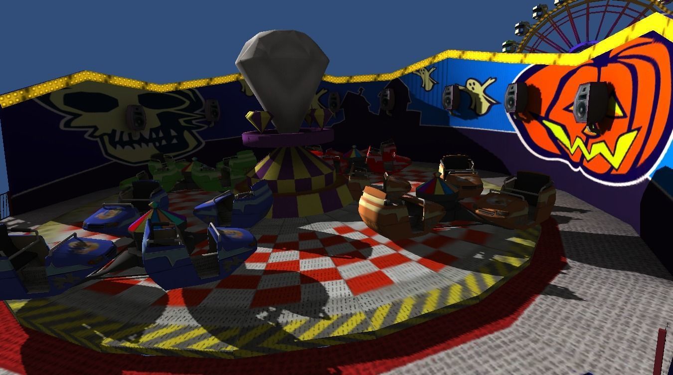 Fairground rides collection Low-poly 3D model_17