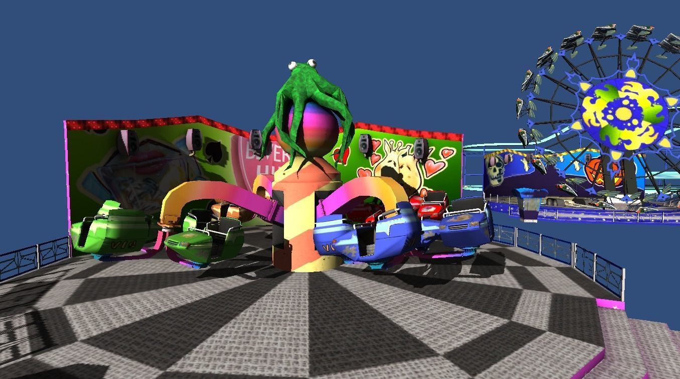Fairground rides collection Low-poly 3D model_19