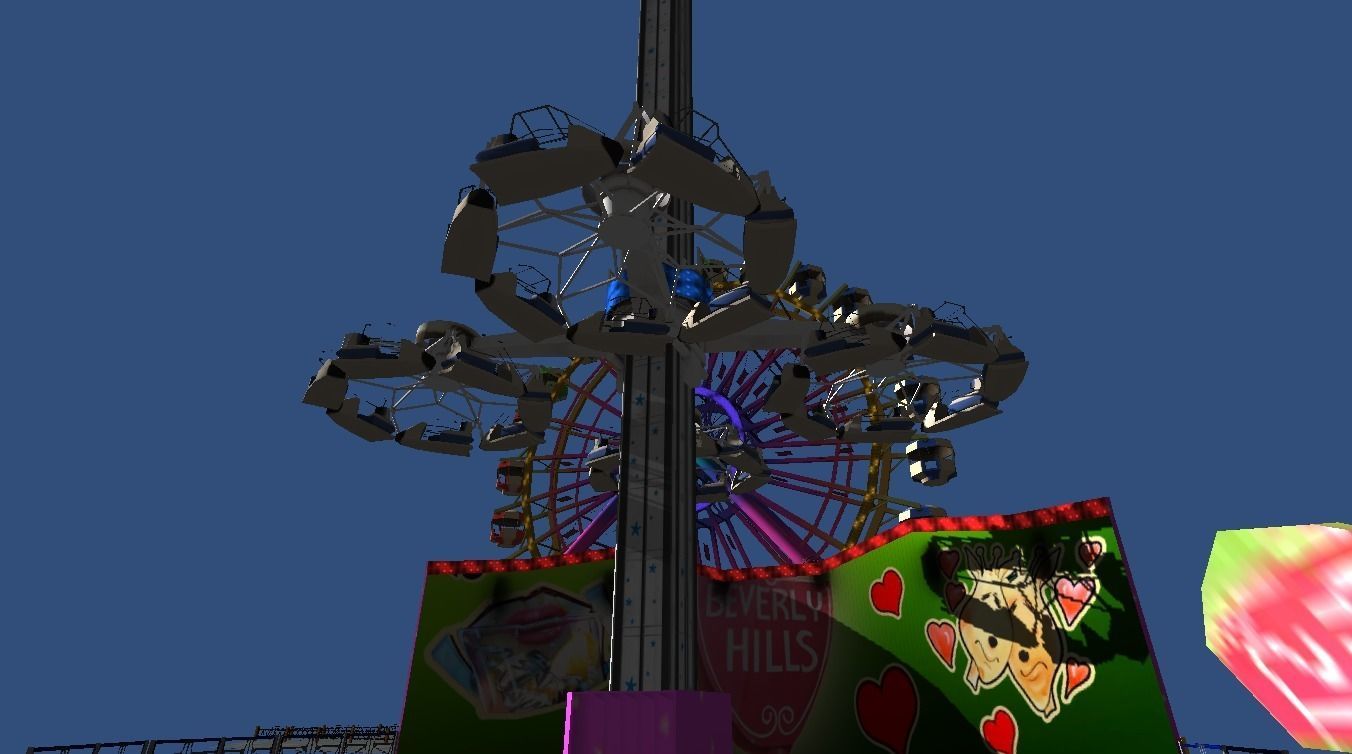 Fairground rides collection Low-poly 3D model_13