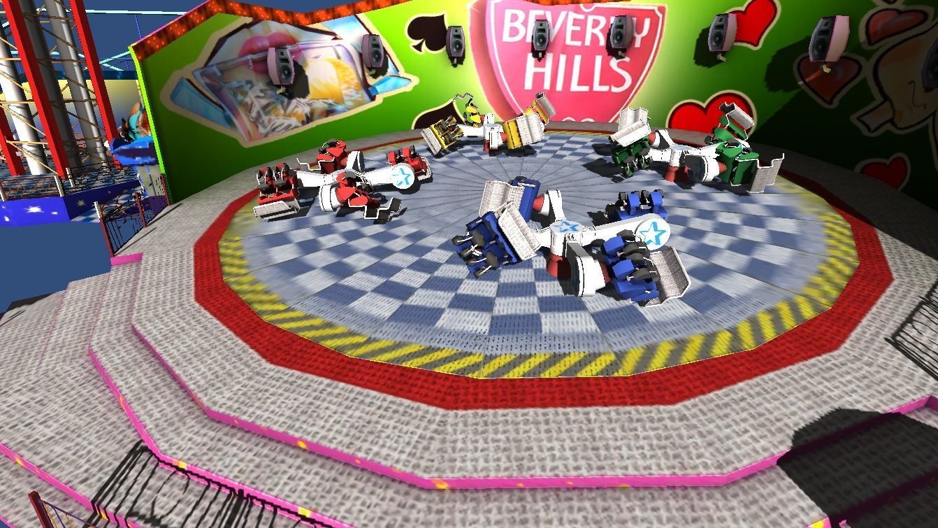 Fairground rides collection Low-poly 3D model_10