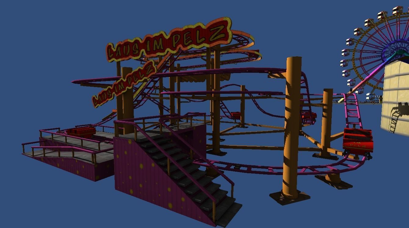 Fairground rides collection Low-poly 3D model_7