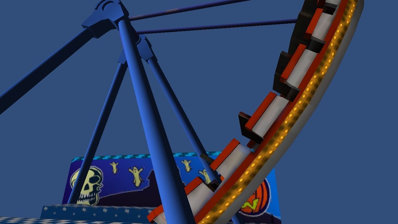 Mobile fairground rides Low-poly 3D model_16