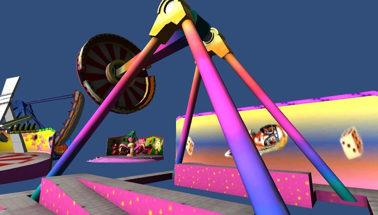Mobile fairground rides Low-poly 3D model_5