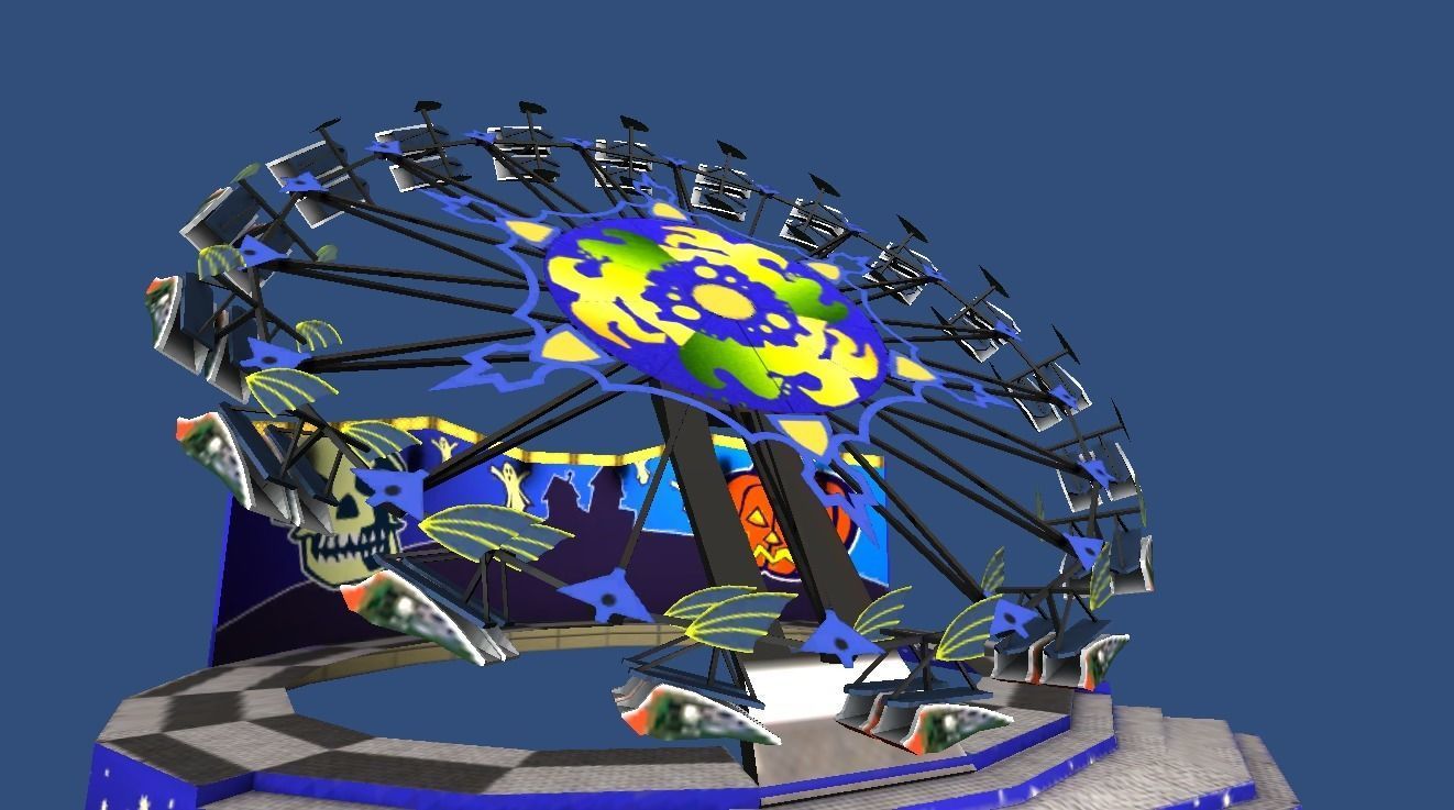Mobile fairground rides Low-poly 3D model_4
