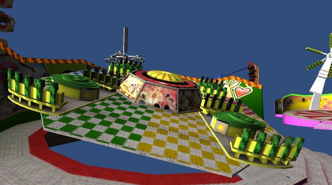 Mobile fairground rides Low-poly 3D model_8
