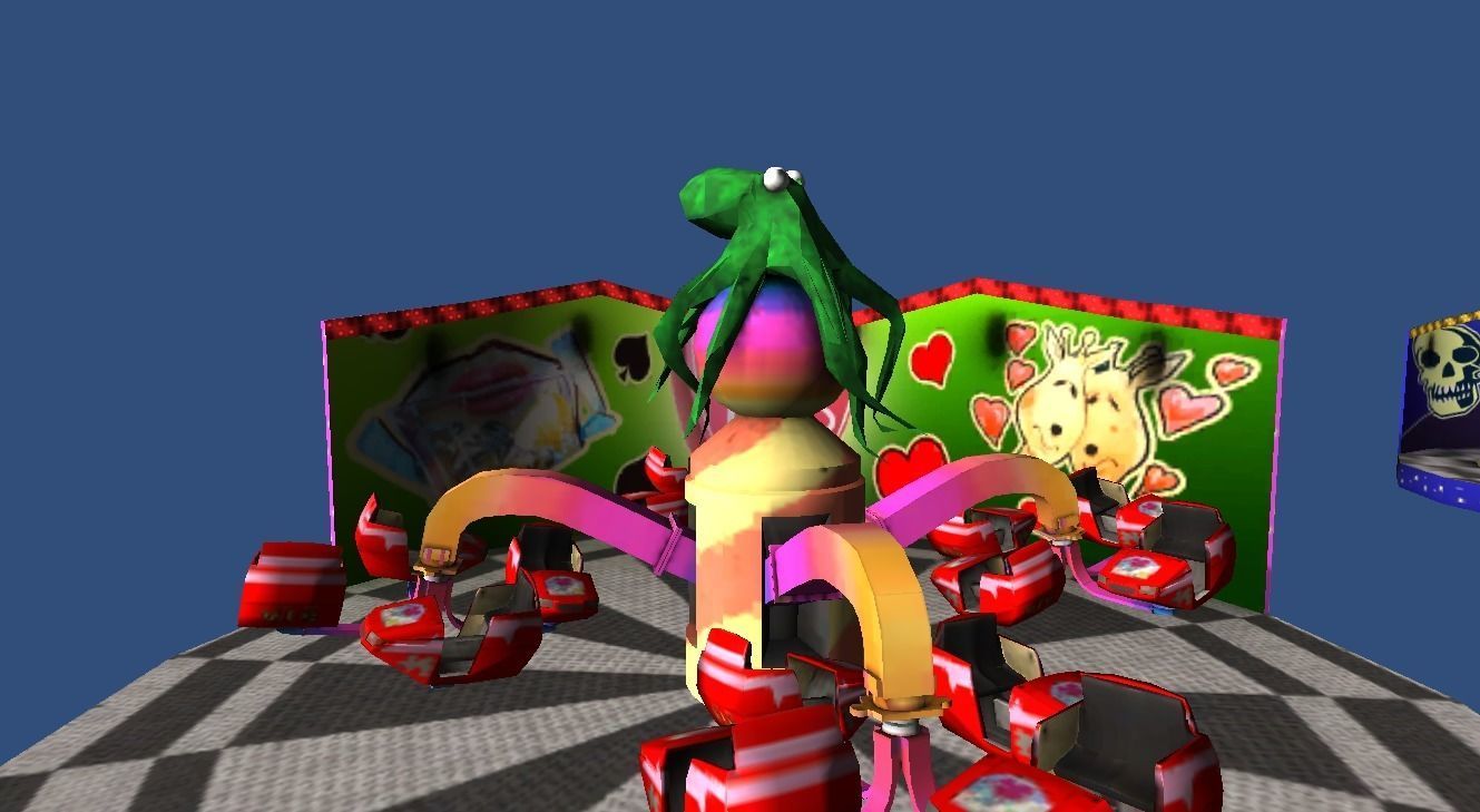 Mobile fairground rides Low-poly 3D model_1