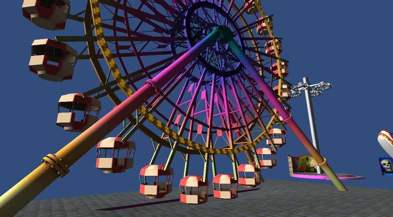 Mobile fairground rides Low-poly 3D model_13