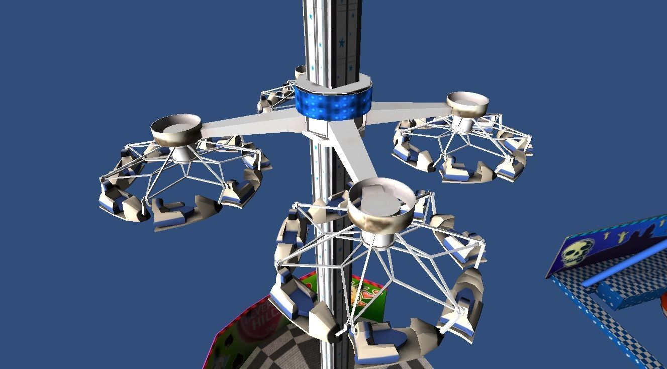 Mobile fairground rides Low-poly 3D model_14