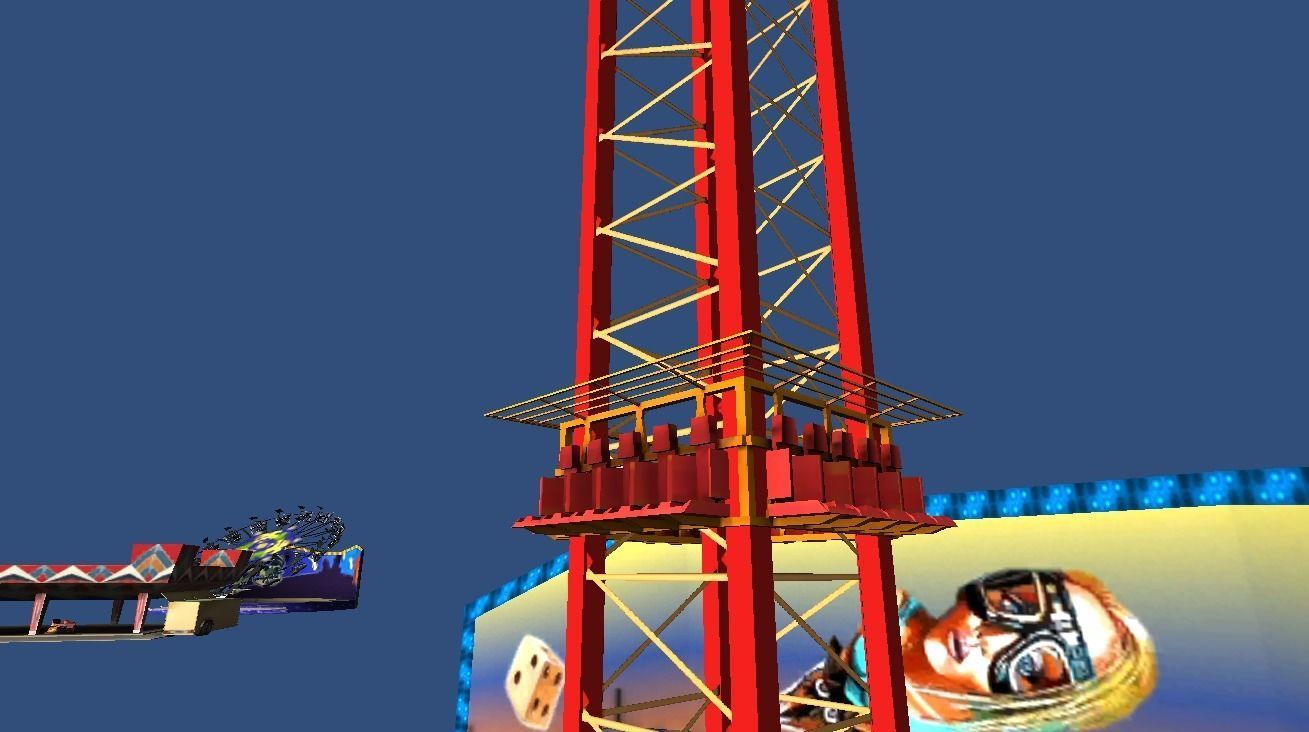 Mobile fairground rides Low-poly 3D model_3