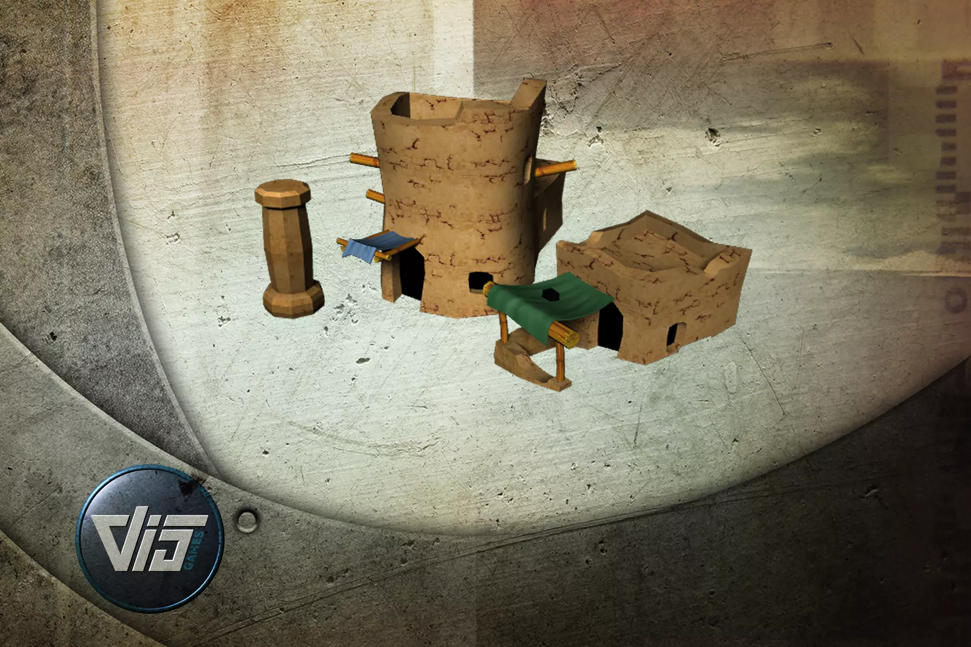 Cartoon egypt props Low-poly 3D model_0