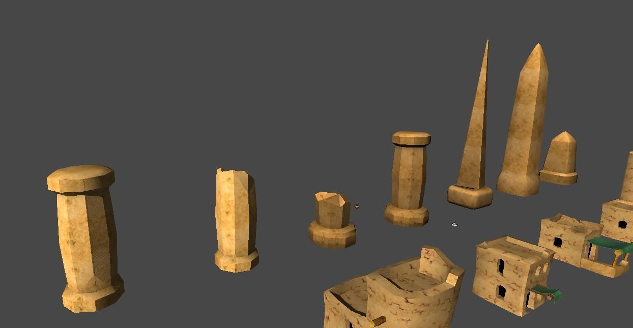 Cartoon egypt props Low-poly 3D model_4