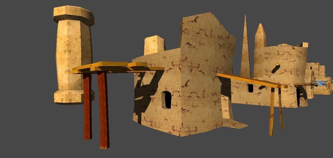 Cartoon egypt props Low-poly 3D model_3