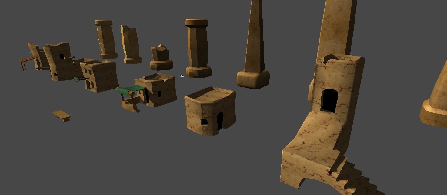 Cartoon egypt props Low-poly 3D model_7