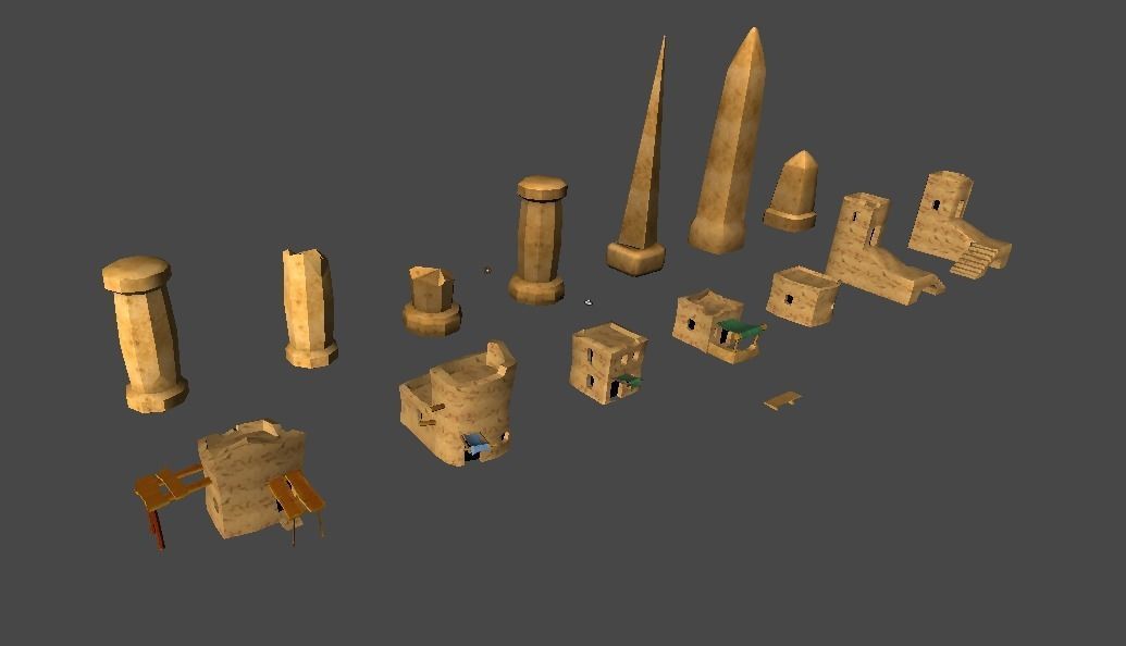 Cartoon egypt props Low-poly 3D model_2