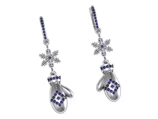 Earrings  Frosty Gloves 3D print model