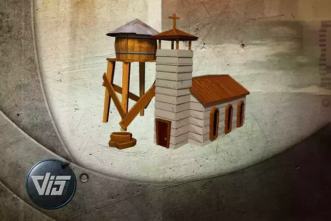 Cartoon wild west props