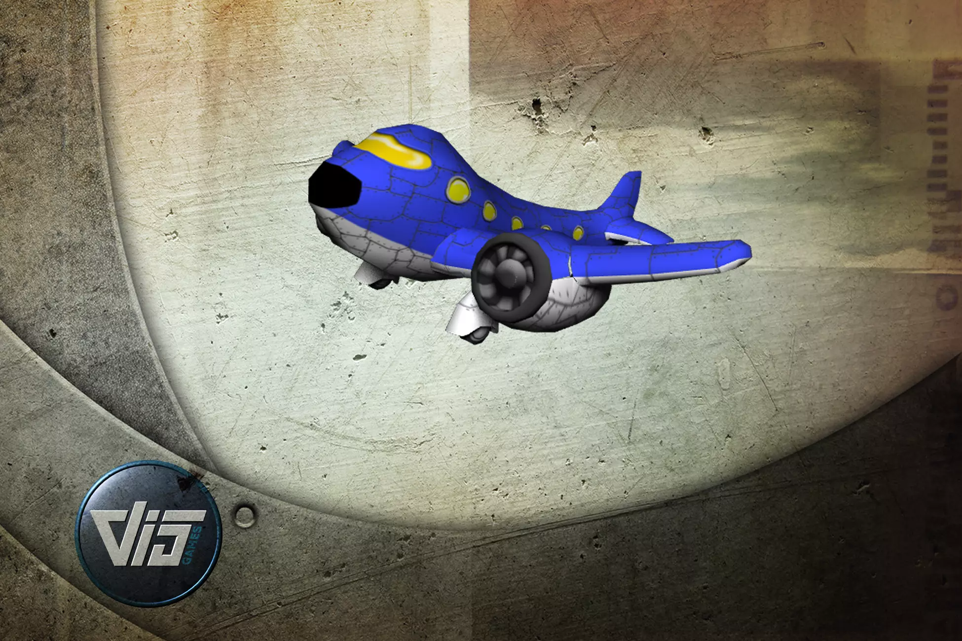 Cartoon airplane Free low-poly 3D model