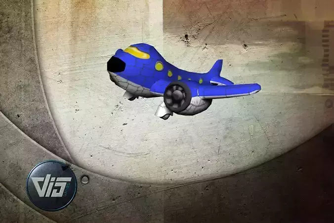 Cartoon airplane Free low-poly 3D model