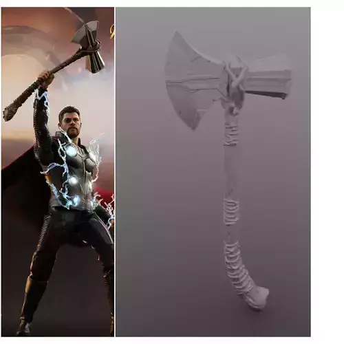 V2 Thor s Stormbreaker Hammer axe Infinity war 3  3D print model