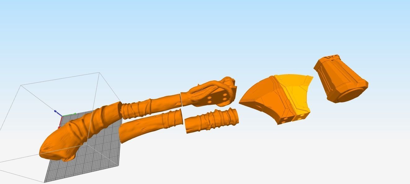 V2 Thor s Stormbreaker Hammer axe Infinity war 3  3D print model_1
