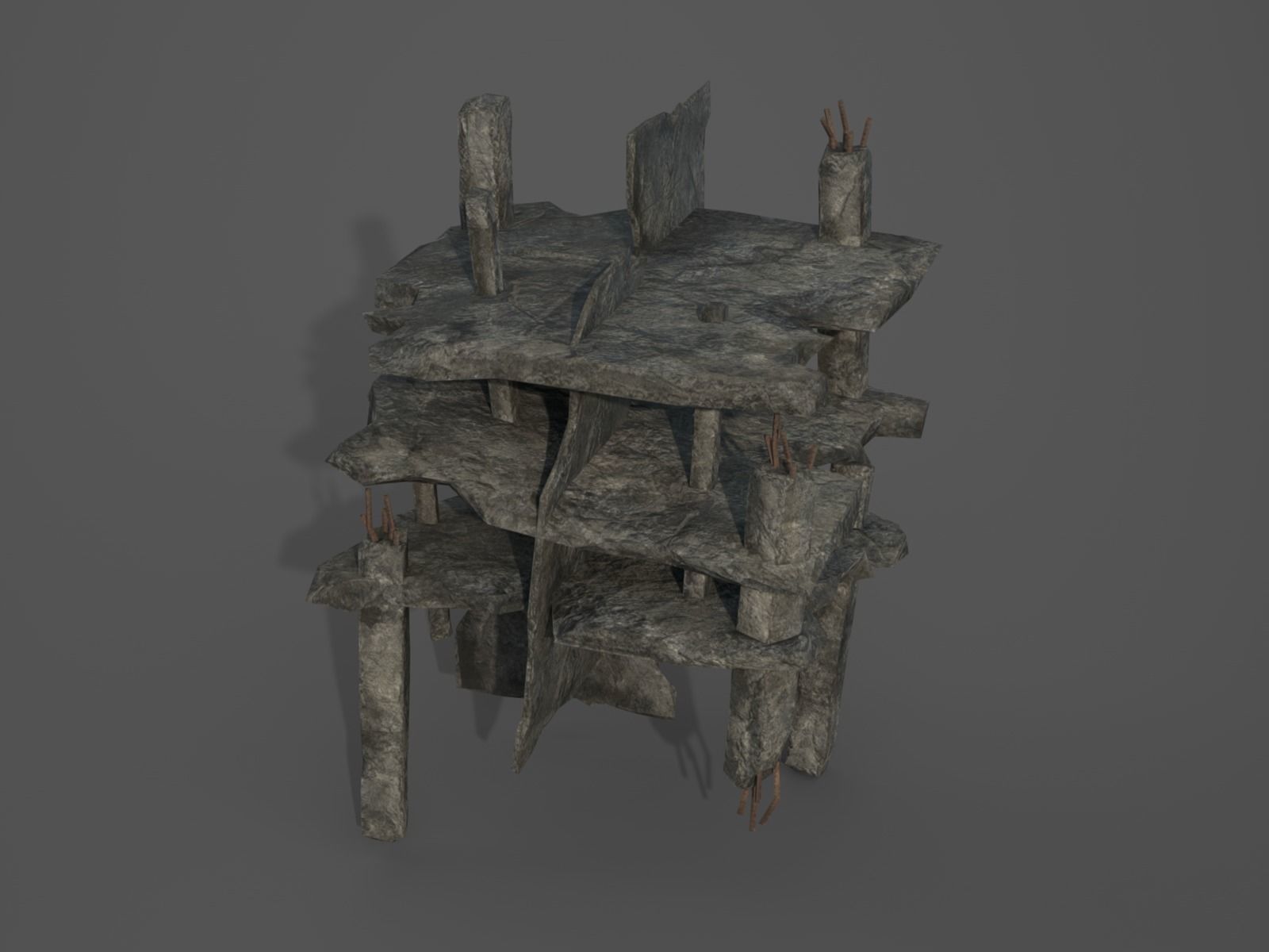 Rubble and Debris - Collection 1 Low-poly 3D model_21
