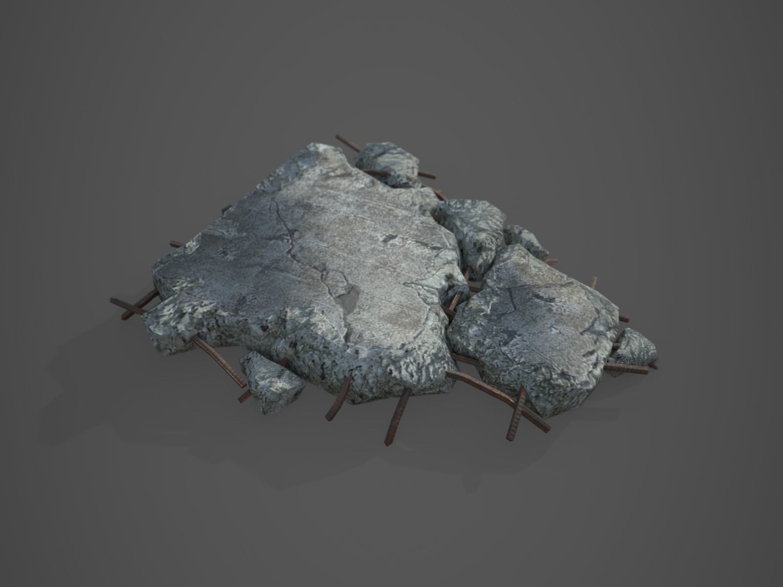 Rubble and Debris - Collection 1 Low-poly 3D model_42