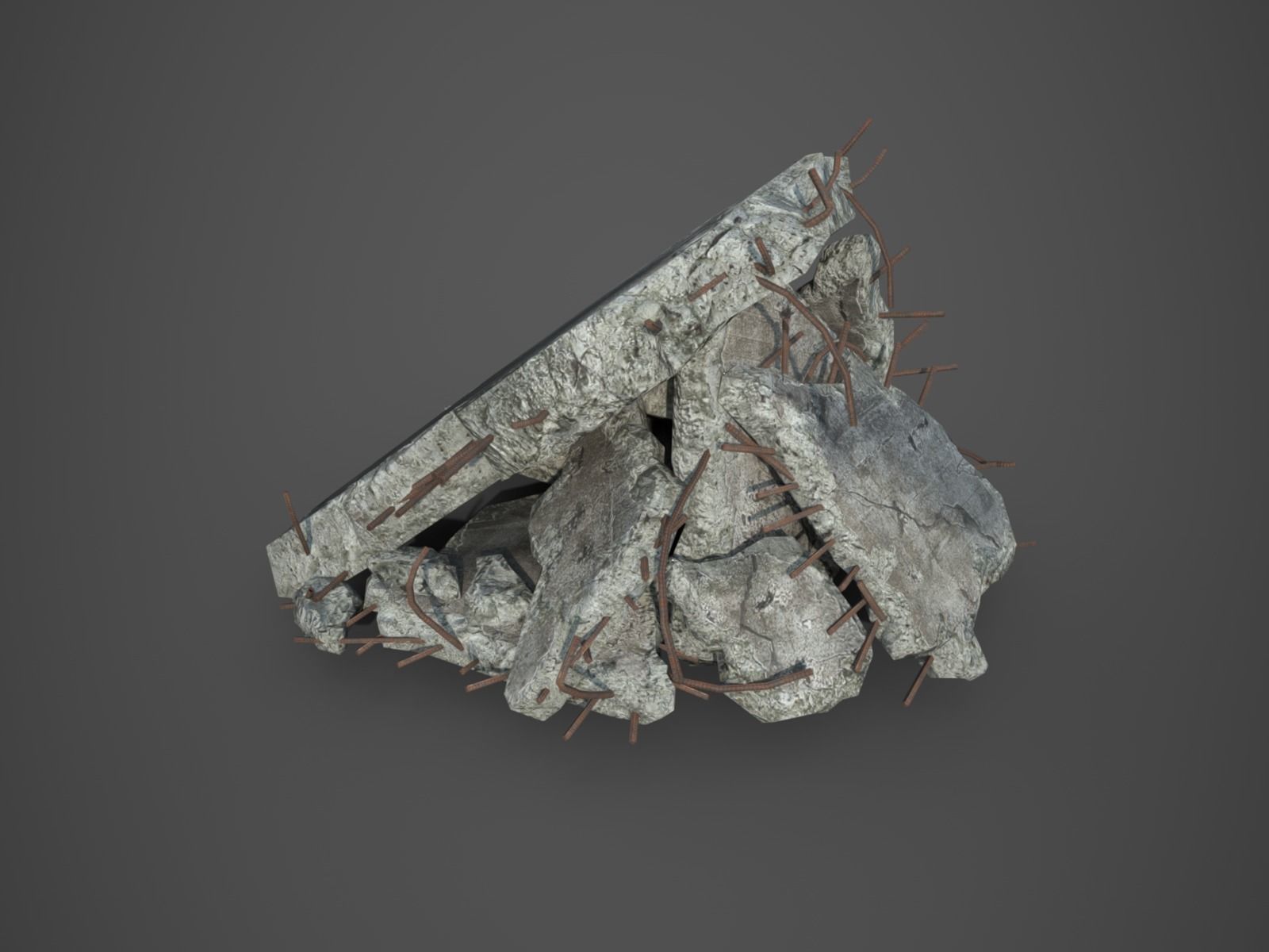 Rubble and Debris - Collection 1 Low-poly 3D model_51