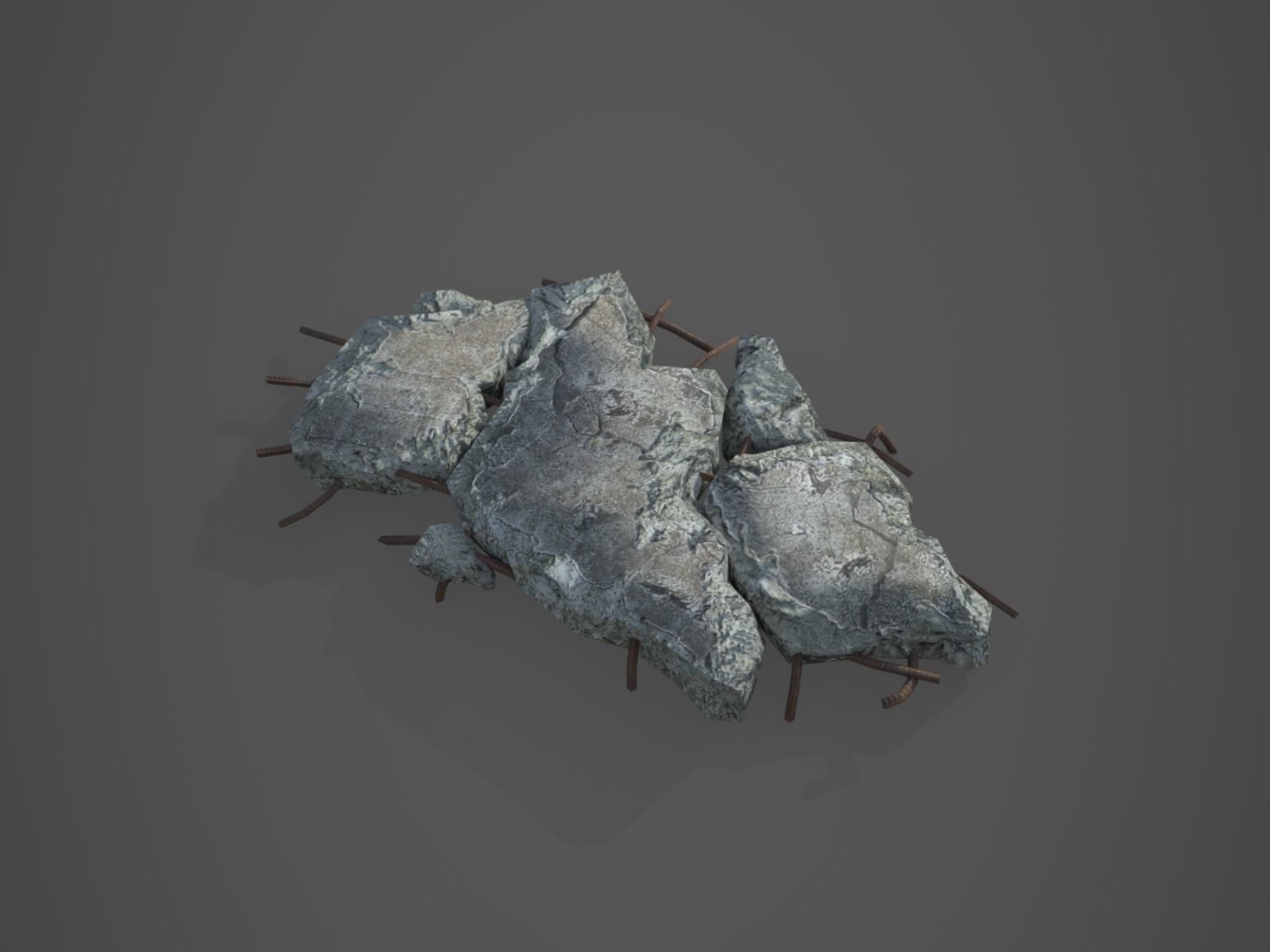 Rubble and Debris - Collection 1 Low-poly 3D model_39