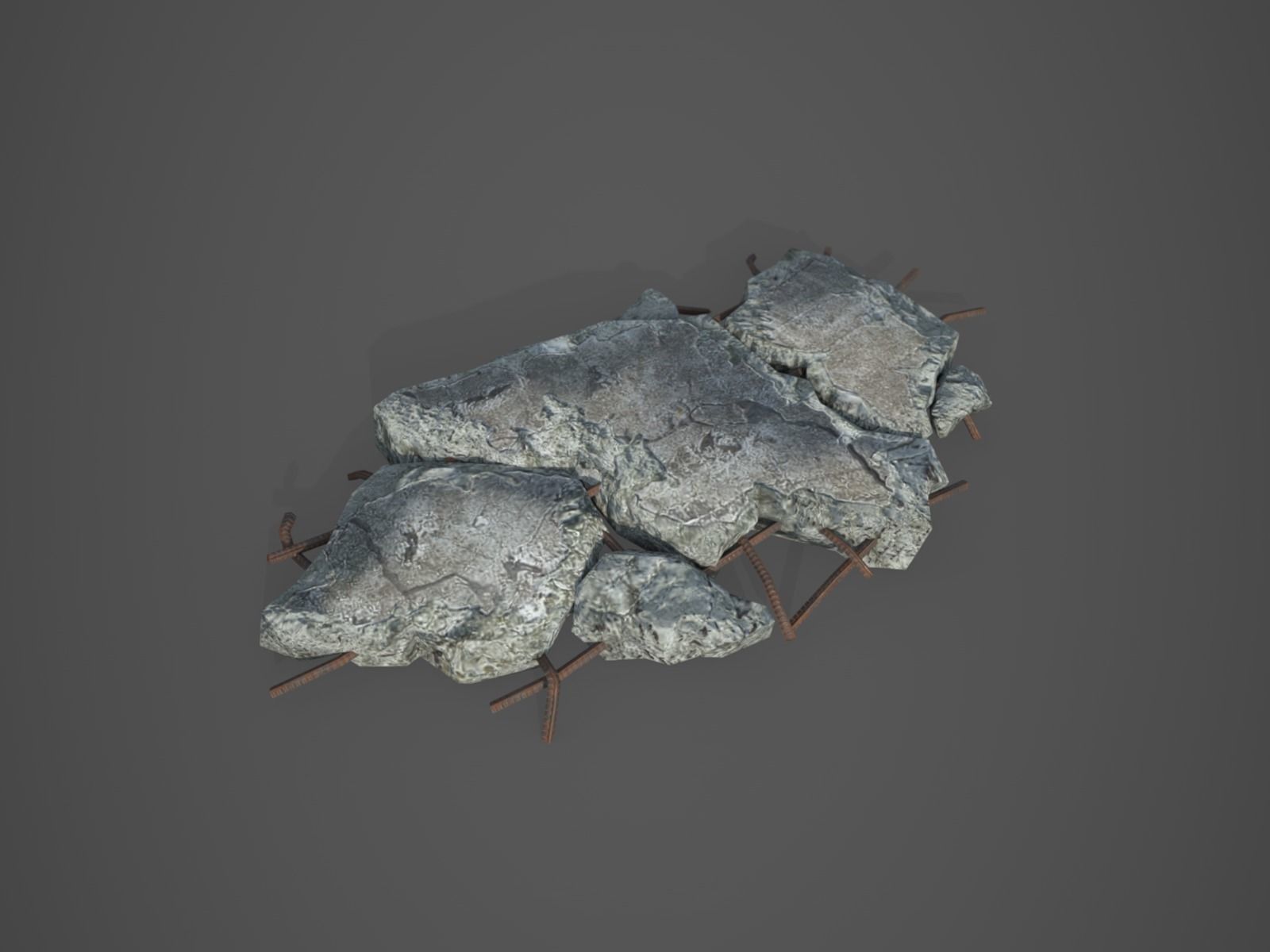 Rubble and Debris - Collection 1 Low-poly 3D model_40