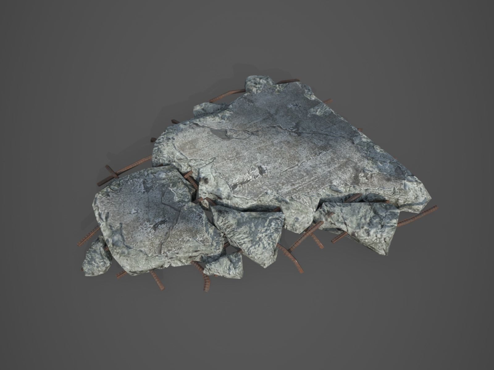 Rubble and Debris - Collection 1 Low-poly 3D model_41