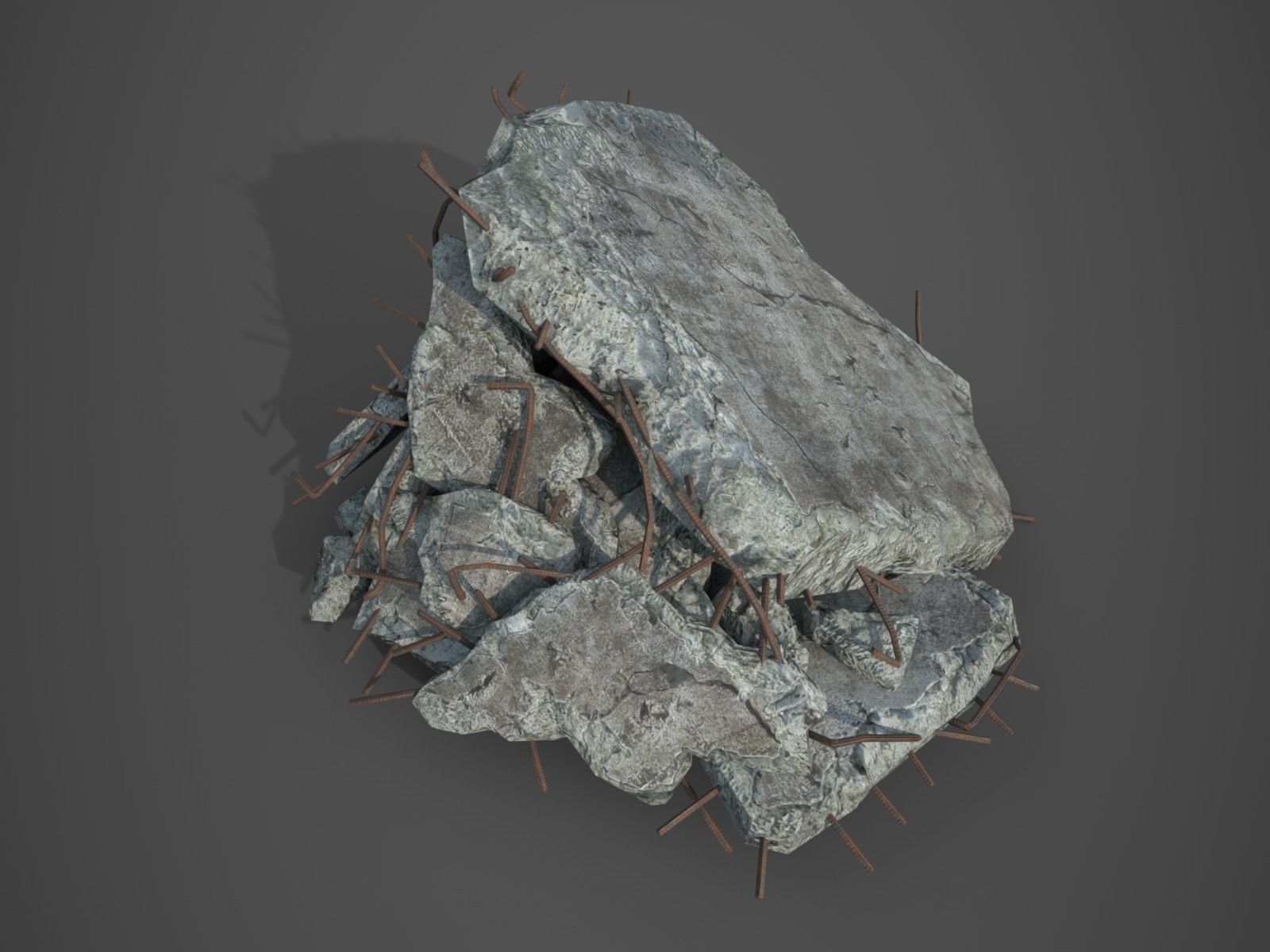 Rubble and Debris - Collection 1 Low-poly 3D model_49