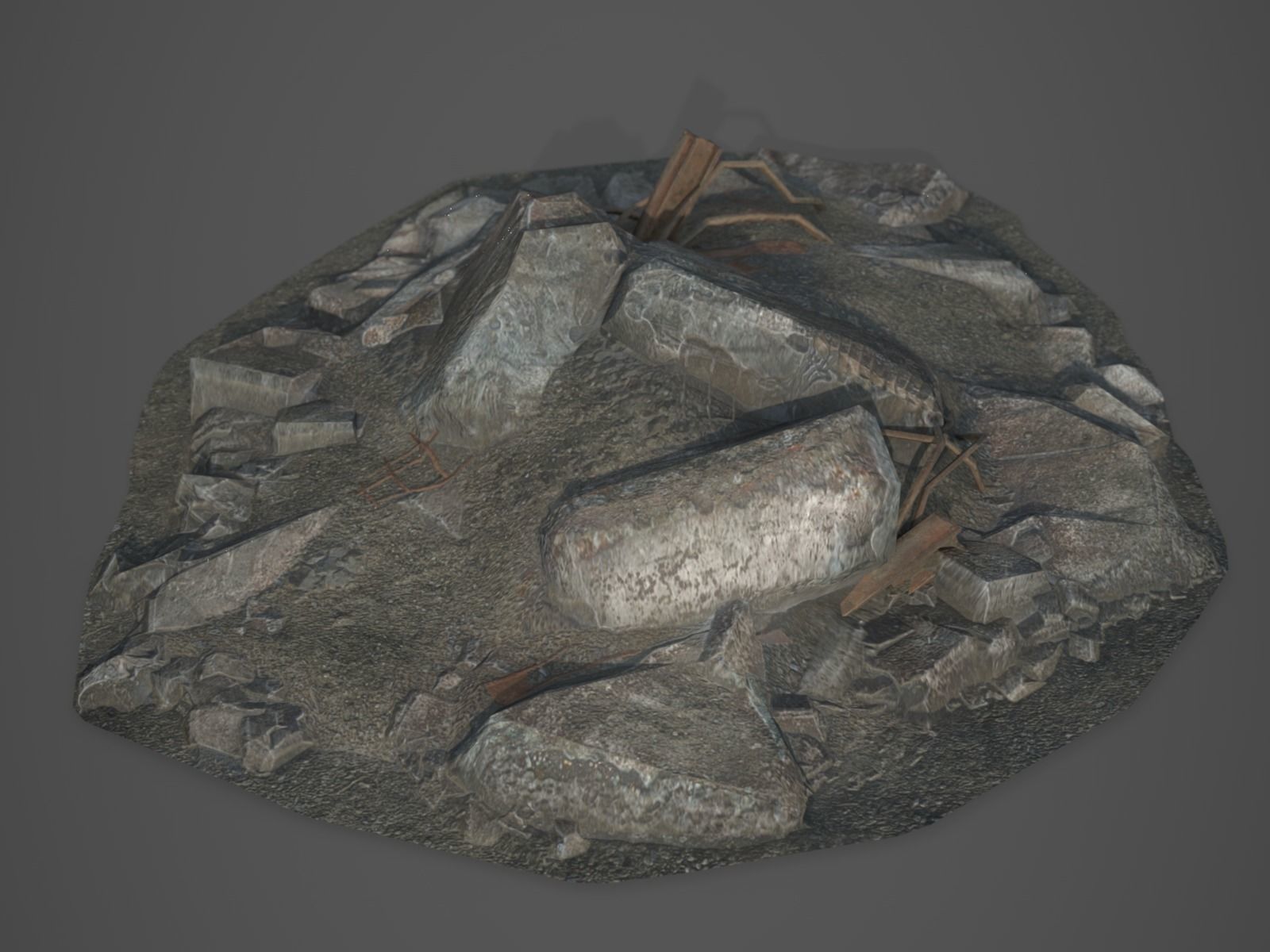 Rubble and Debris - Collection 1 Low-poly 3D model_19