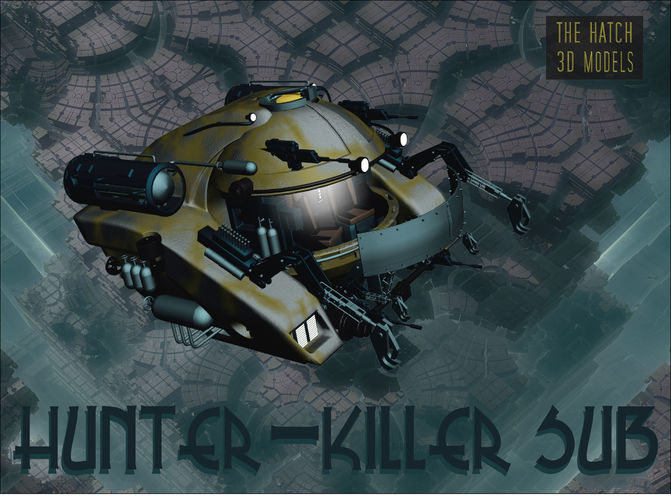 Hunter-Killer  fantasy minisub 3D model