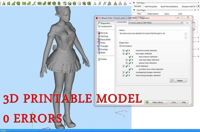 French Maid Free 3D print model