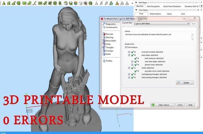 Nude with gun 3D print model