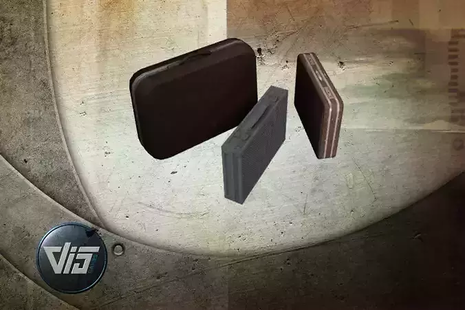 Luggage pack Low-poly 3D model