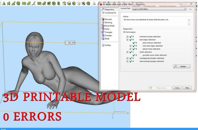Naked girl 3D print model