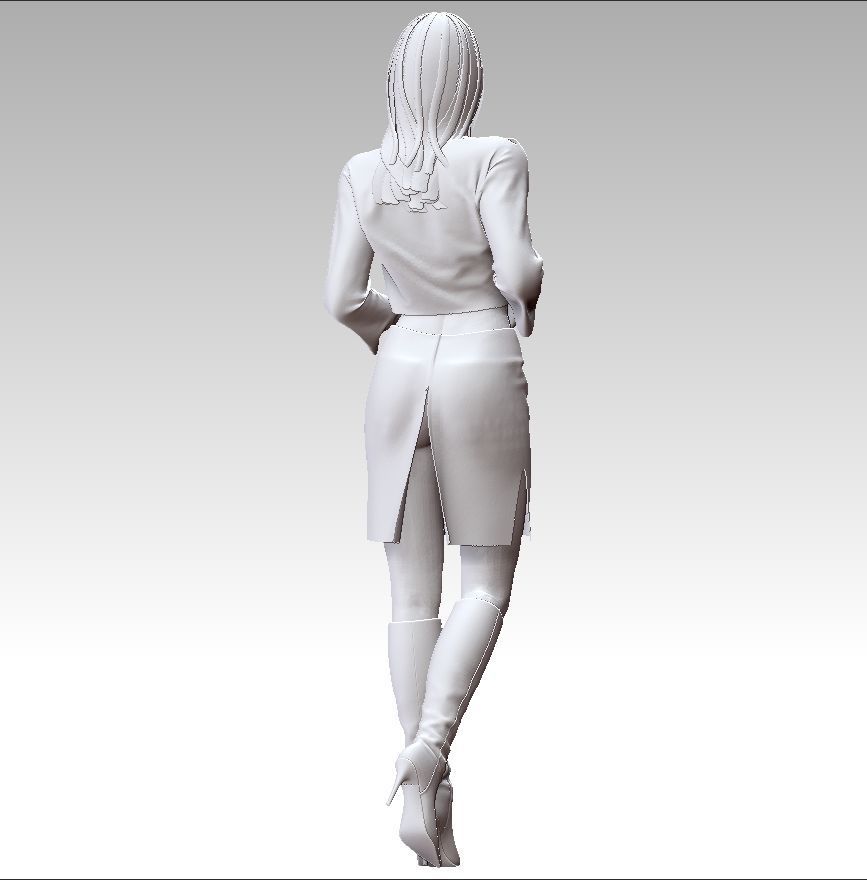 Business woman 3D print model_9