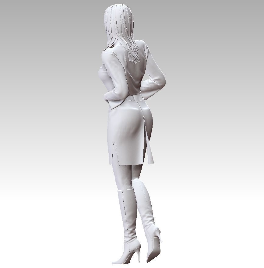 Business woman 3D print model_8