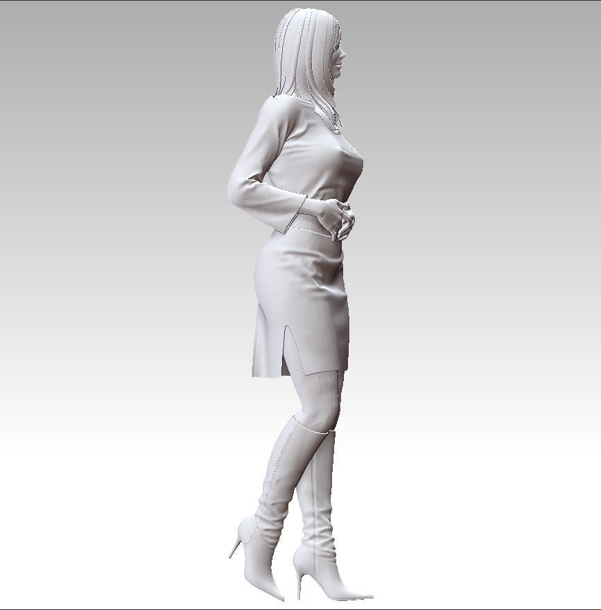 Business woman 3D print model_10