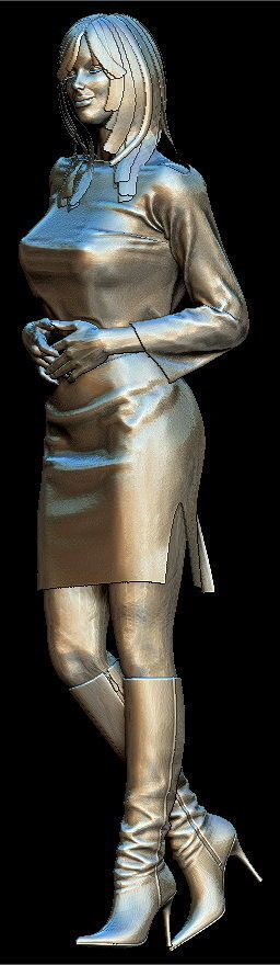 Business woman 3D print model_4