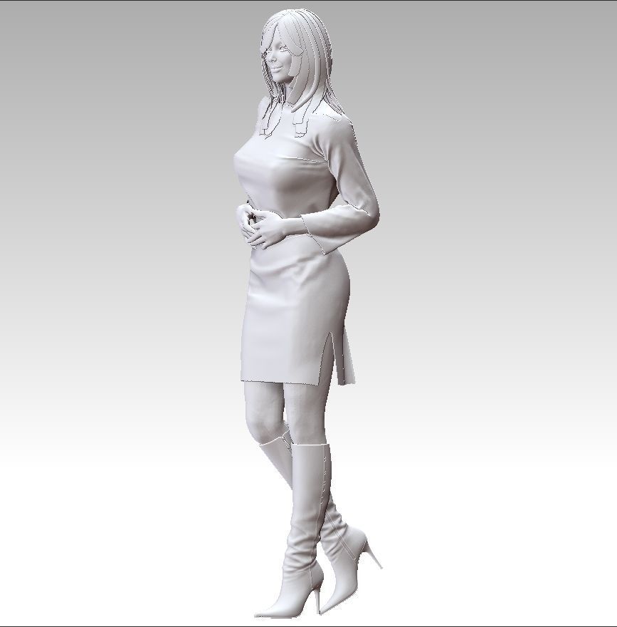 Business woman 3D print model_6
