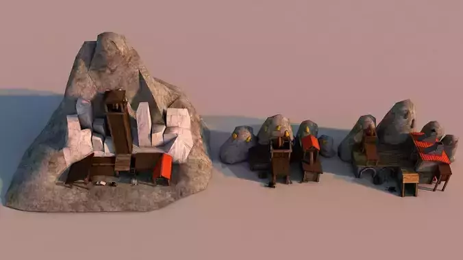 Mines Rome Low-poly 3D model