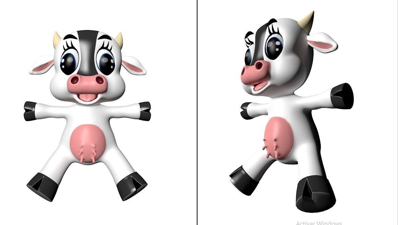 baby cow Free 3D model_6