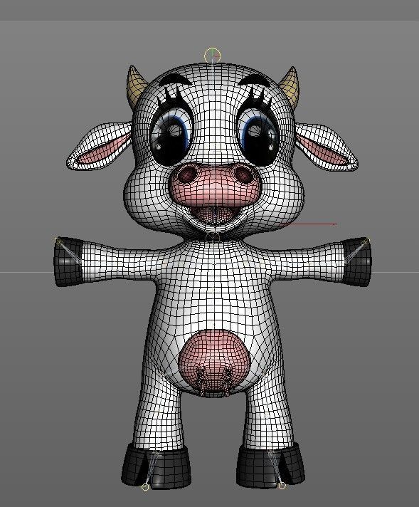baby cow Free 3D model_2