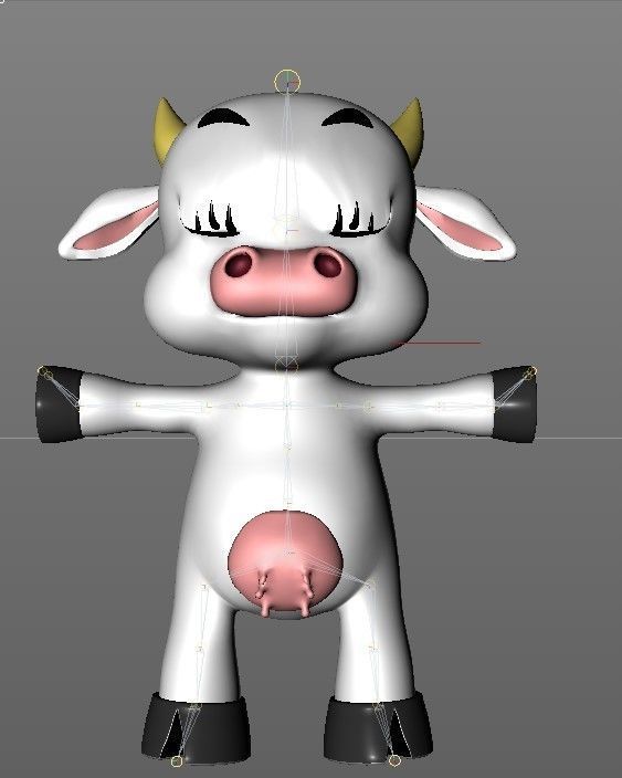 baby cow Free 3D model_1