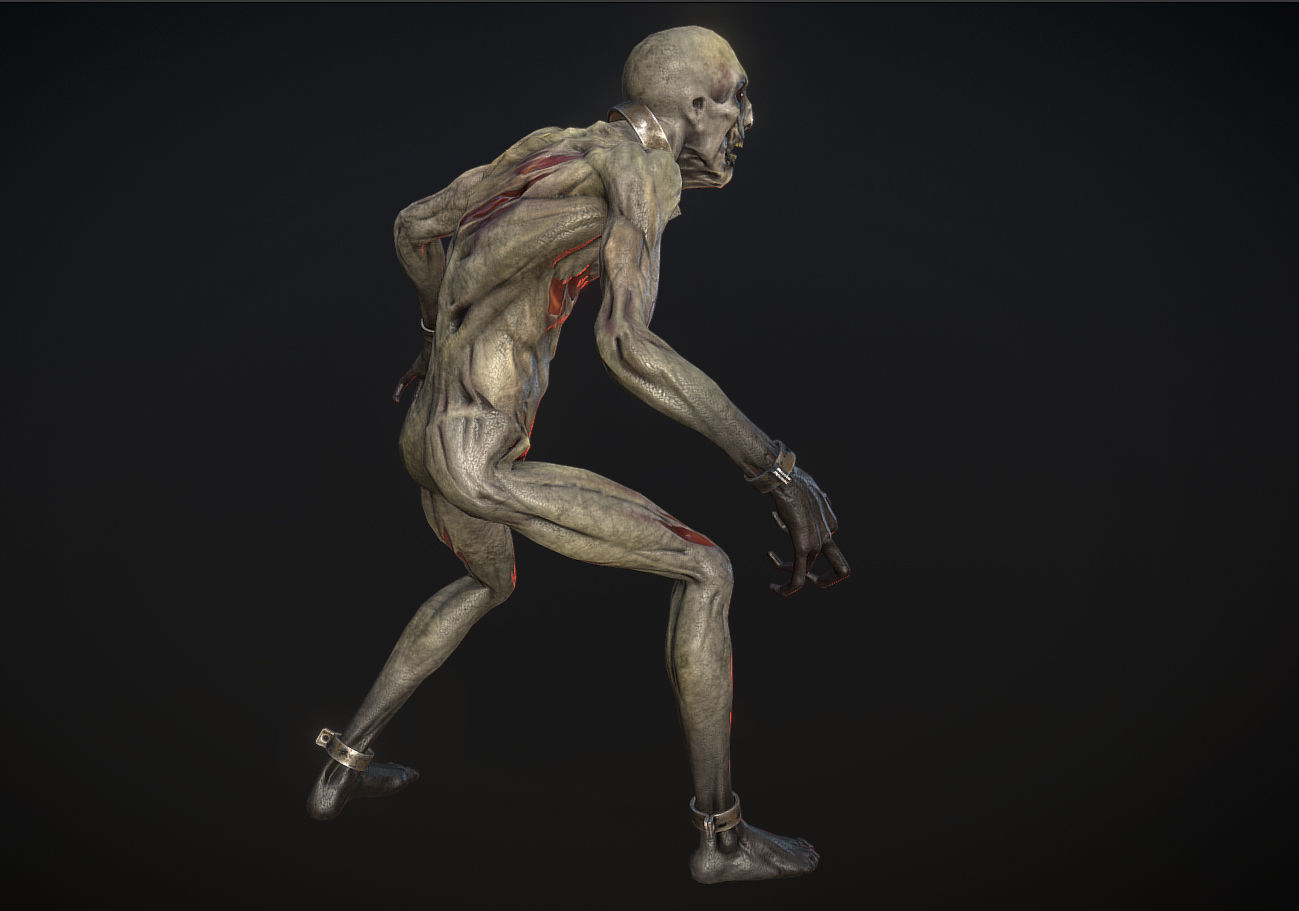 Ghoul-zombie zombie Low-poly 3D model_2