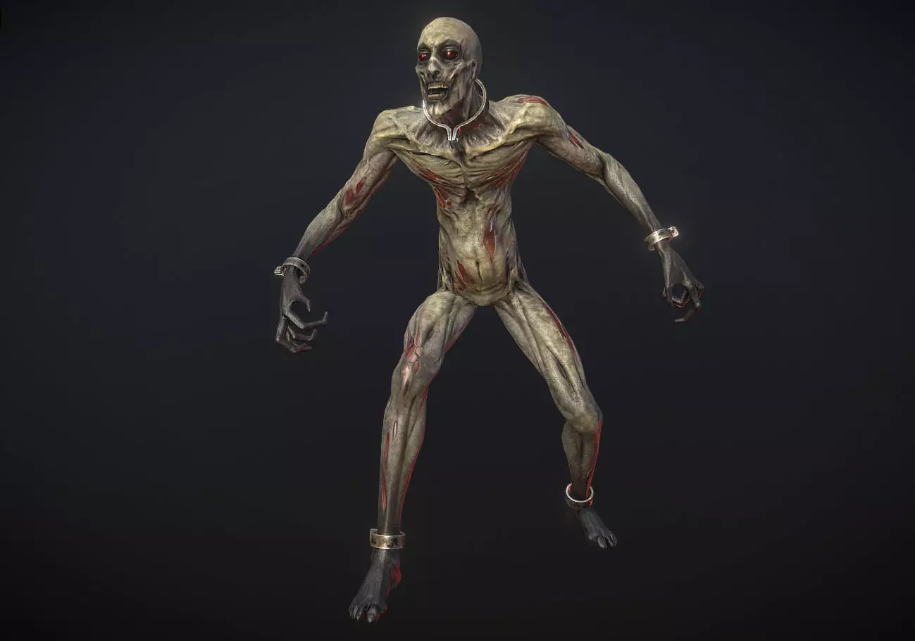 Ghoul-zombie zombie Low-poly 3D model_0
